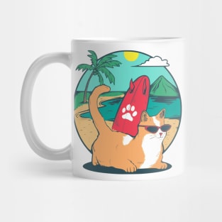 Cat on the Beach Mug